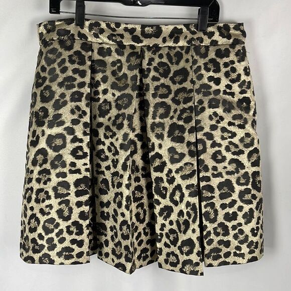 Boston Proper animal print a line skirt - Picture 1 of 3